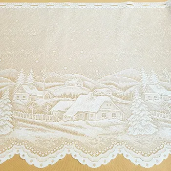 Vánoční dekorace TYLEX Žakárová záclona - ZIMNÍ KRAJINA A383101 150 cm