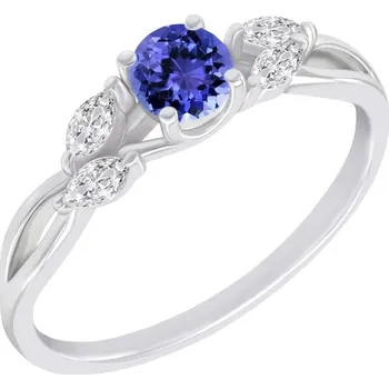Prsten Zásnubní prsten s tanzanitem a marquise lab-grown diamanty Halym