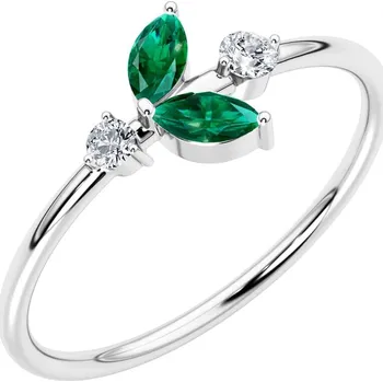 Prsten Cluster prsten s lab-grown smaragdy a diamanty Chace