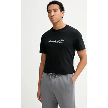 Pánské tričko Bavlněné tričko Abercrombie & Fitch pánské, černá barva, s aplikací, KI123-5255-900 KI123.5255.900 99X, vel. M