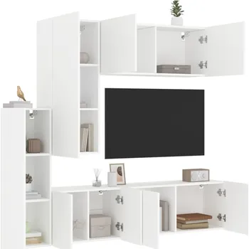 Obývací stěna vidaXL 5dílná obývací stěna kompozitní dřevo [3216491] Barva: Bílá