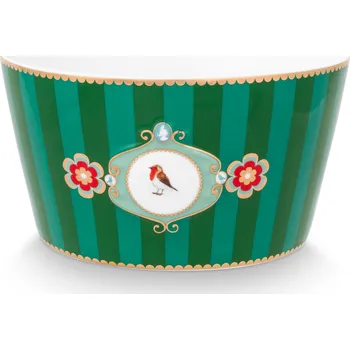 PIP Studio Miska Love Birds Medallion Stripes smaragdová-zelená 15cm 51.003.308