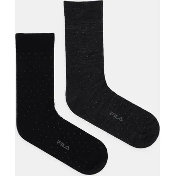 Pánské ponožky Ponožky s příměsí vlny Fila 2-pack F5407 černá 99X, vel. 43/46