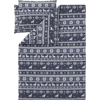 Povlečení LIVARNO® Fleecové ložní povlečení, 220 x 240 cm, 70 x 90 cm (jeleni modrá)