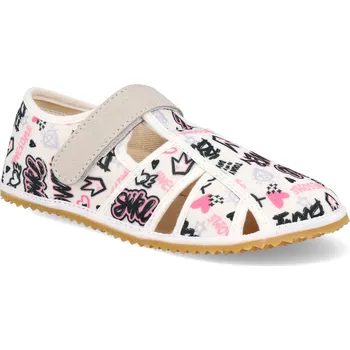 Dívčí bačkory Barefoot dětské přezůvky Jonap - Home new Girl power Velikost: 26