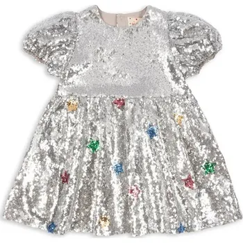 Dívčí šaty Dívčí šaty Konges Sløjd STARLA STAR DUST DRESS KS104435.9BYA stříbrná SLV, vel. 92