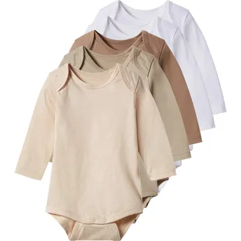 Kojenecký body lupilu® Dětské body s BIO bavlnou, 5 kusů (hnědá/béžová/bílá, 62/68)