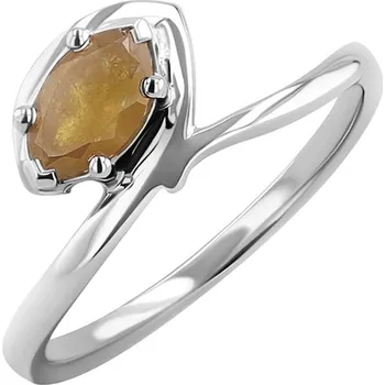 Prsten Atypický zlatý prsten s marquise salt and pepper diamantem Tulio