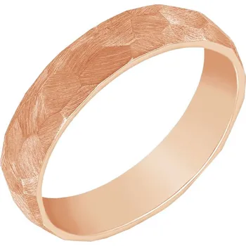 Prsten Matný tepaný pánský prsten z růžového zlata Zvezda