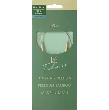 Jehlice Clover kruhové otočné fixní jehlice Pro Takumi 80cm 4mm (Clover Circular knitting needles PRO Takumi)