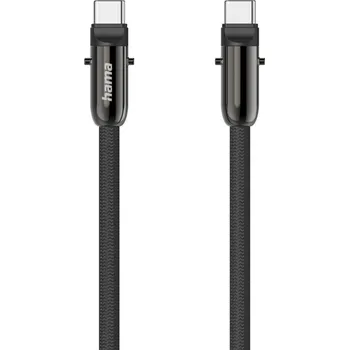Datový kabel Hama USB-C kabel a šňůrka na mobil 2v1, 1,2 m, černá