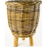 Obal na květináč|koš na nožičkách TAAL, s igelit. výplní, pr.43x54cm, šedá|Ego Dekor Indonesian Ratan