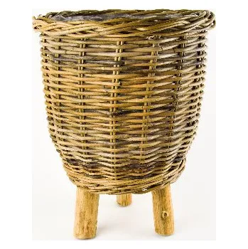 Květináč Obal na květináč|koš na nožičkách TAAL, s igelit. výplní, pr.43x54cm, šedá|Ego Dekor Indonesian Ratan