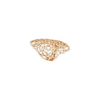 Prsten Prsten stříbrný pozlacený růžovým zlatem Kosočtverec s ornamenty a s třpytícími zirkony - velikost 55 - 2