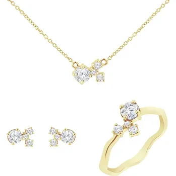 Souprava šperků Cluster sada šperků s moissanity a lab-grown diamanty Halli