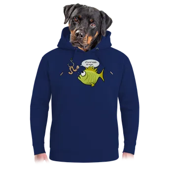 Pánská mikina Bastard Ryba a žížala unisex mikina premium Navy