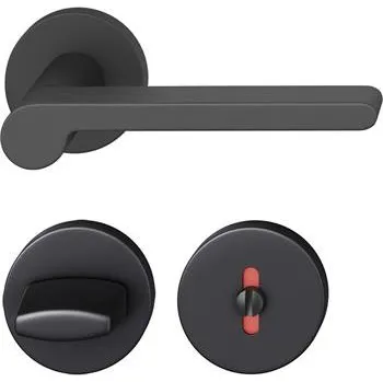 Dveřní kování FSB dveřní kování 12 1021 ASL, klika-klika, rozeta, WC DIN, černá mat