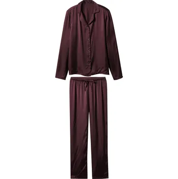 Dámské pyžamo esmara® Dámské saténové pyžamo burgundská M