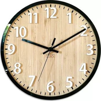 Hodiny Bambusové nástěnné hodiny Diana 30 cm hnědé/černé