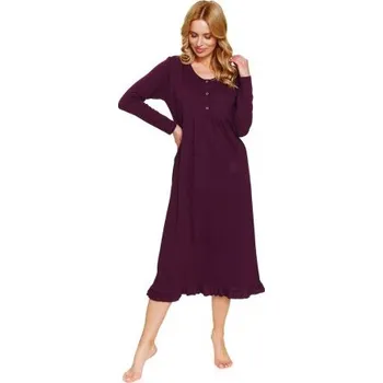 Těhotenské noční prádlo Mateřská košilka Doctor Nap 7318 - bavlna Vínově-červená S