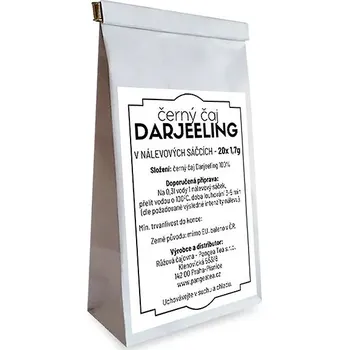 Čaj Pangea Tea Darjeeling černý porcovaný čaj, 20 × 1,7 g
