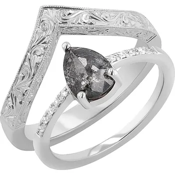 Šperk Set prstenů se salt and pepper diamantem a lab-grown diamanty Padma
