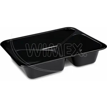 Jednorázové nádobí Menu mísa (PP) Foodyboxx extra-pevná 3dílná černá 227 x 178 x 49 mm [50 ks]
