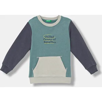 Chlapecká mikina Dětská mikina United Colors of Benetton tyrkysová barva, vzorovaná, 3EB5G10KS 3EB5G10KS.P.Seasonal 69X, vel. 104