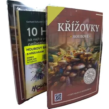 Kniha Houbový balíček s křížovkami + dárek měsíční diář 2026 s tužkou