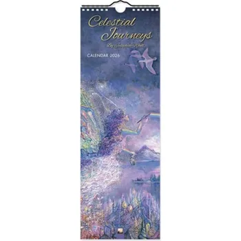 Cizojazyčná kniha Celestial Journeys by Josephine Wall Slim Calendar 2026 (Art Calendar)