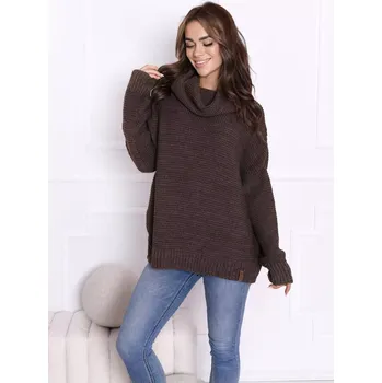 OFF PINK svetr Carino - zelená, UNI (Dámský svetr oversized s rolákem)