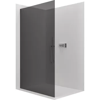 Cerano Sprchová zástěna Walk-in Crystal L/P, 8 mm, bezvzpěrový systém, chrom, grafitové sklo, 50x200 cm, CER-8050BD6604