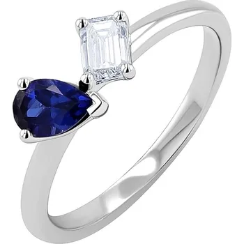 Prsten Prsten Toi et Moi s lab-grown diamantem a safírem Maite