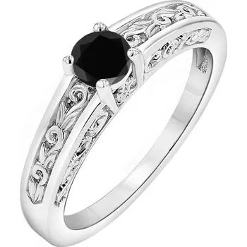 Prsten Vintage zlatý zásnubní prsten s černým diamantem Lerien