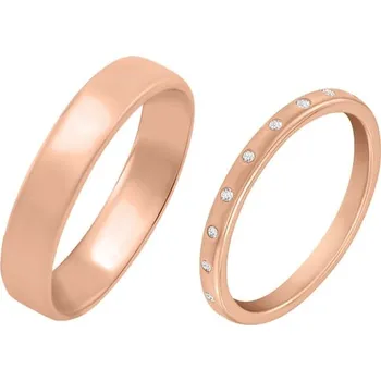 Prsten Zlatý eternity snubní prsten s lab-grown diamanty a komfortní pánský Miomi