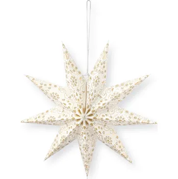 Vánoční dekorace PIP Studio Vánoční hvězda papírová s potiskem bílá 110 cm