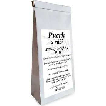 Čaj Pangea Tea Puerh s růží, černý čaj 50 g