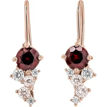 Náušnice Cluster náušnice s českými granáty, morganity a moissanity Olga