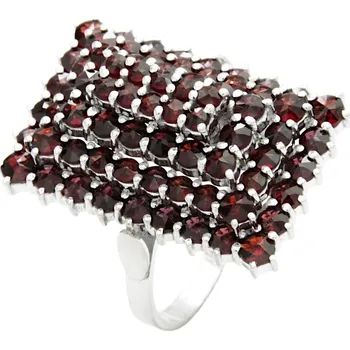 Prsten Český granát - prsten stříbrný Pyramida - velikost 59 - 1