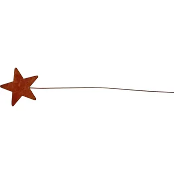 Vánoční dekorace Kovová hvězda na drátku - vintage, 8 cm