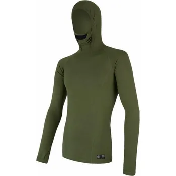 Pánské tričko Triko Sensor Merino DF pánské dlouhý s kapucí zelená safari S