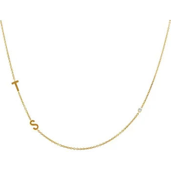 Náhrdelník Stříbrný náhrdelník se 2 písmenky podle vaší volby a lab-grown diamantem Lupe