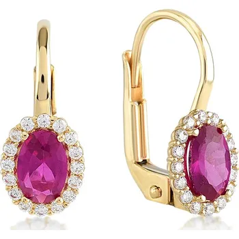 Náušnice Lillian Vassago Zlaté patentové náušnice s barevnými a čirými zirkony LLV11-SGER002