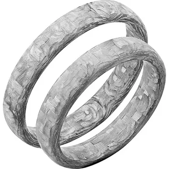 Prsten Mírně zaoblené snubní prsteny z karbonu Jaidon