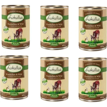 Krmivo pro psa Lukullus králík a zvěřina 400 g konzerva: 6 ks