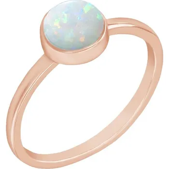 Prsten Minimalistický prsten s bílým opálem Stowy