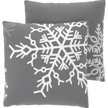 Povlečení LIVARNO® Fleecový potah na polštář, 50 x 60 cm, 2 kusy (sněhové vločky)