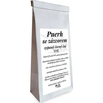 Čaj Pangea Tea Puerh se zázvorem, černý čaj 50 g