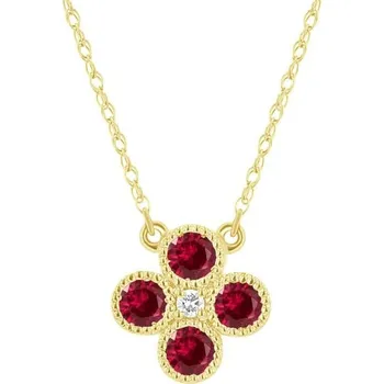 Náhrdelník Rubínový náhrdelník s diamantem Emely