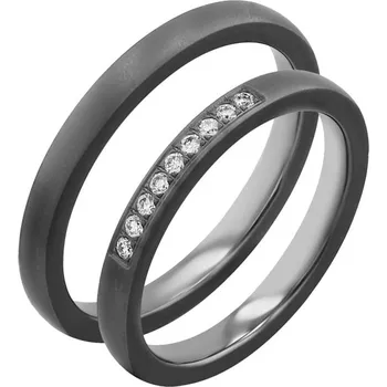 Prsten Tantalové snubní prsteny s diamanty Rille